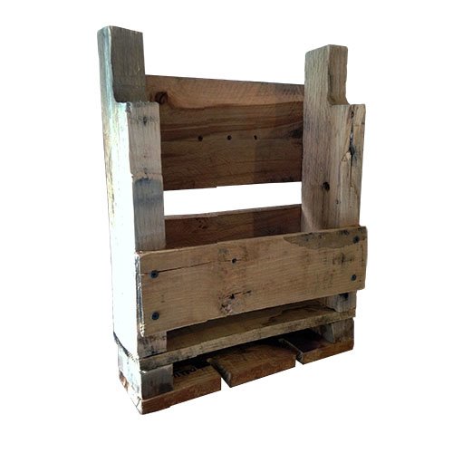 Wood Pallet Wine Rack for Two Bottles & Two Glasses