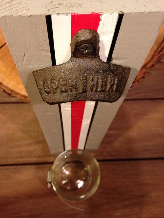 Ohio State Rustic Wall Mounted Bottle Opener