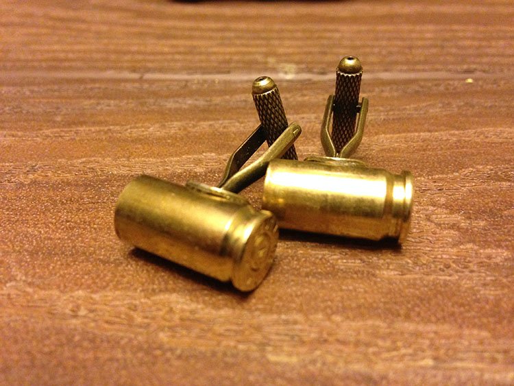 9mm Shell Ammo Cufflinks