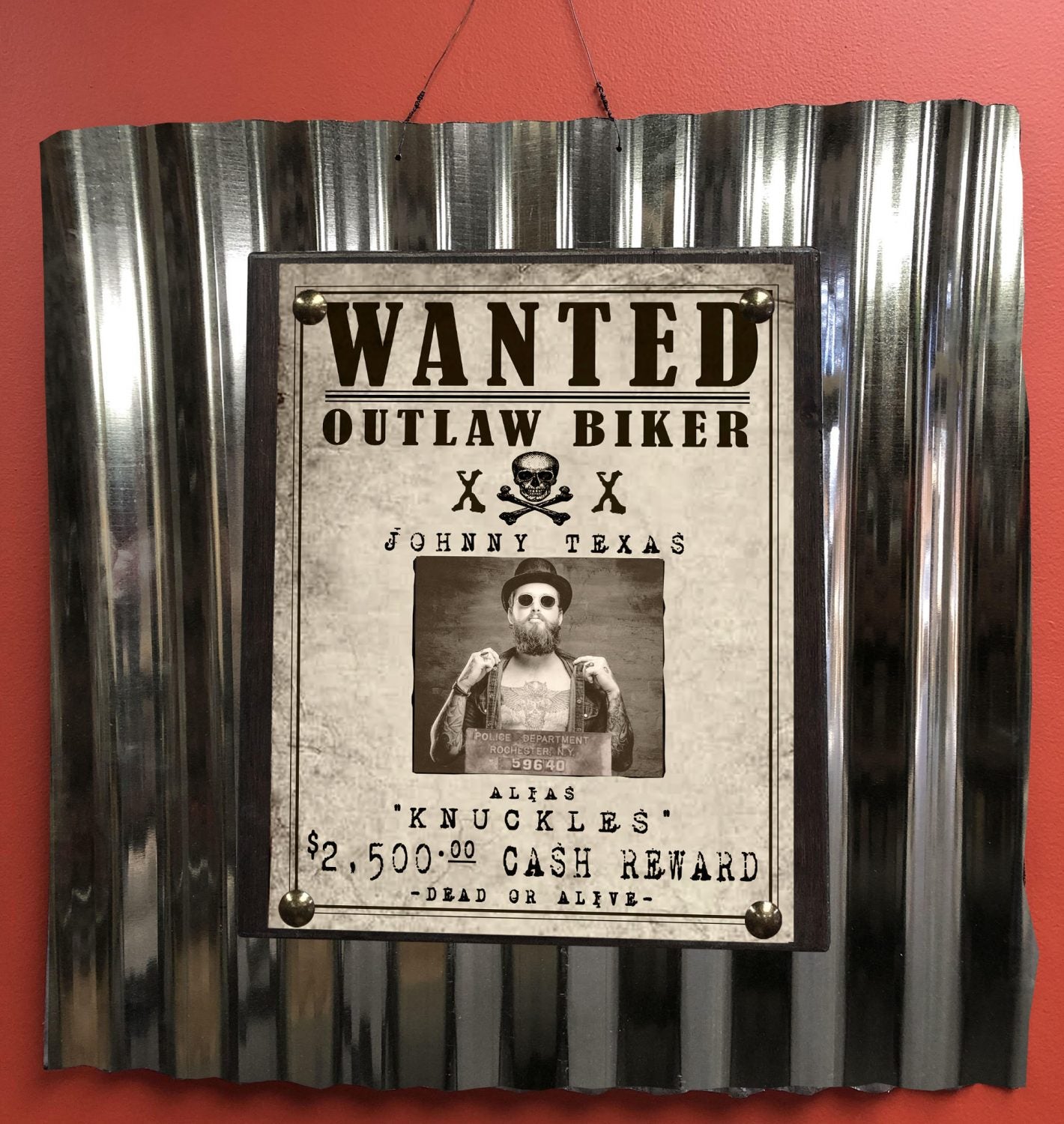 Outlaw Biker Wanted Sign