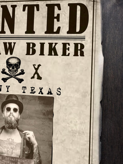 Outlaw Biker Wanted Sign