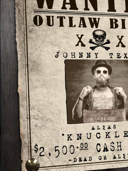 Outlaw Biker Wanted Sign