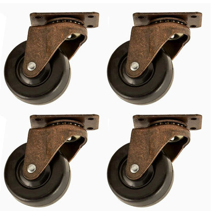 Antique Style Bronze Swivel Casters 4 Pack