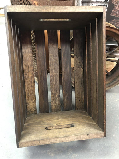 Dark Walnut Stained Wooden Crate