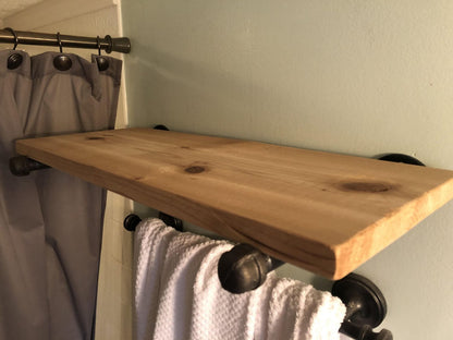 Gas Pipe and Cedar Wood Shelf