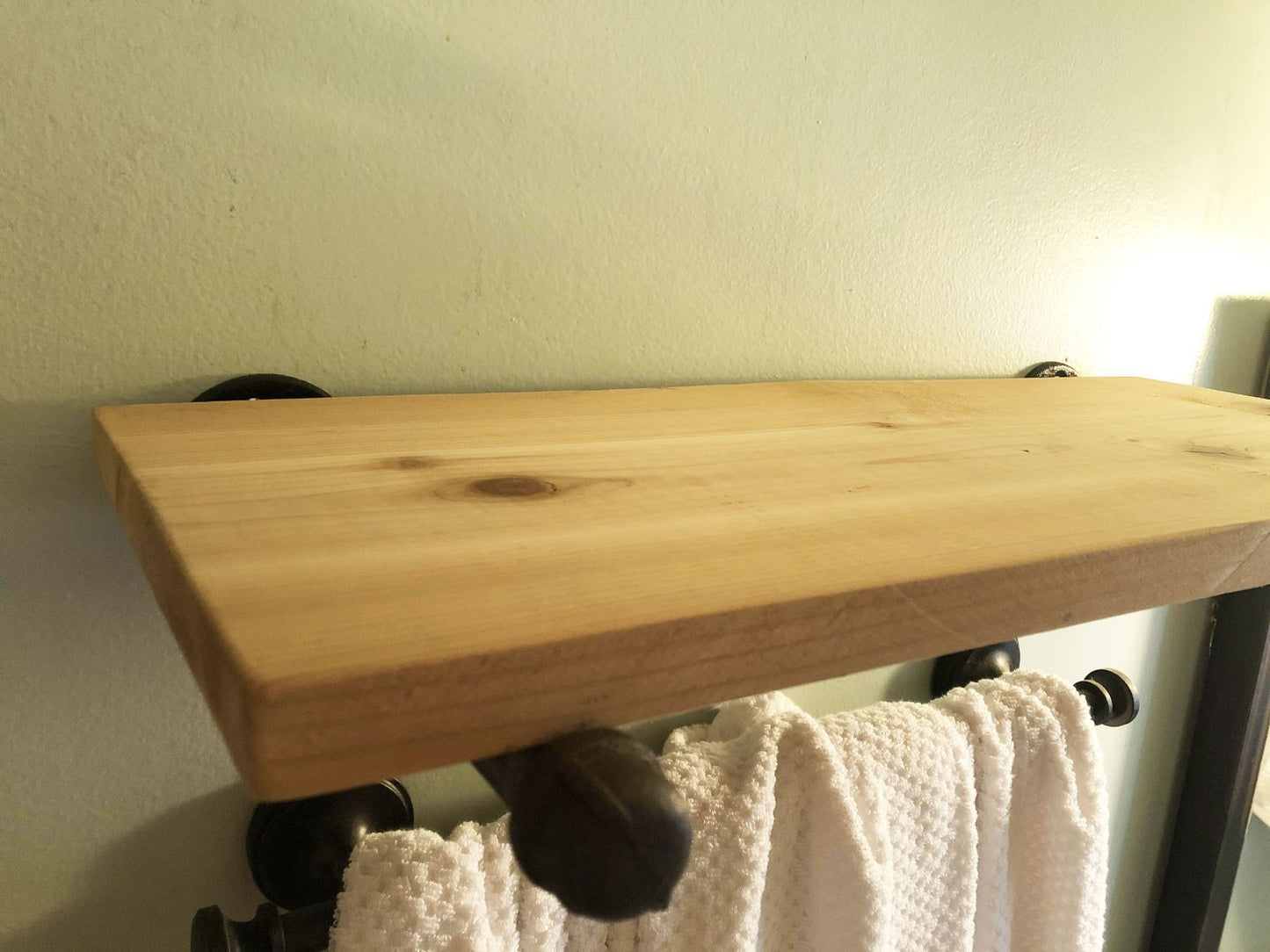 Gas Pipe and Cedar Wood Shelf