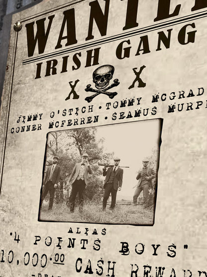 Irish Mob Wanted Sign