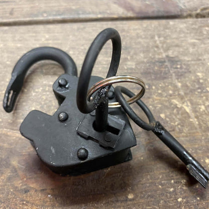 Cast Iron Heart Lock and Skeleton Key