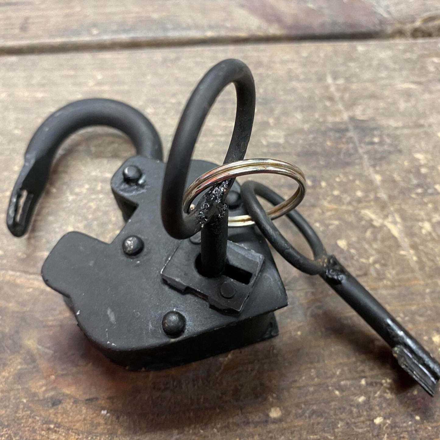 Cast Iron Heart Lock and Keys, Latch and Hinge Set