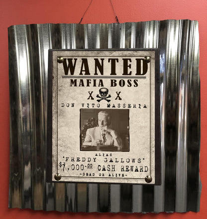 Mafia Boss Wanted Sign