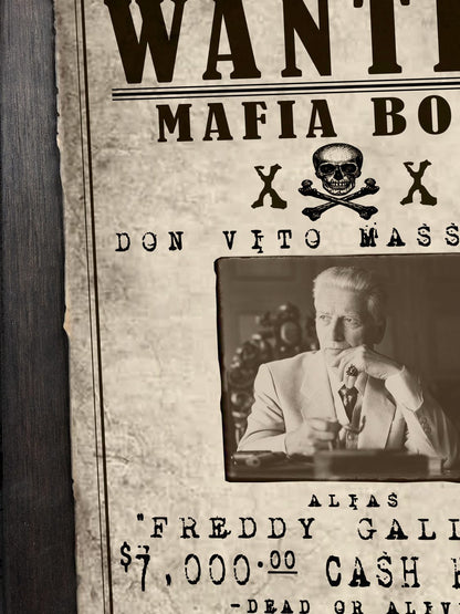 Mafia Boss Wanted Sign