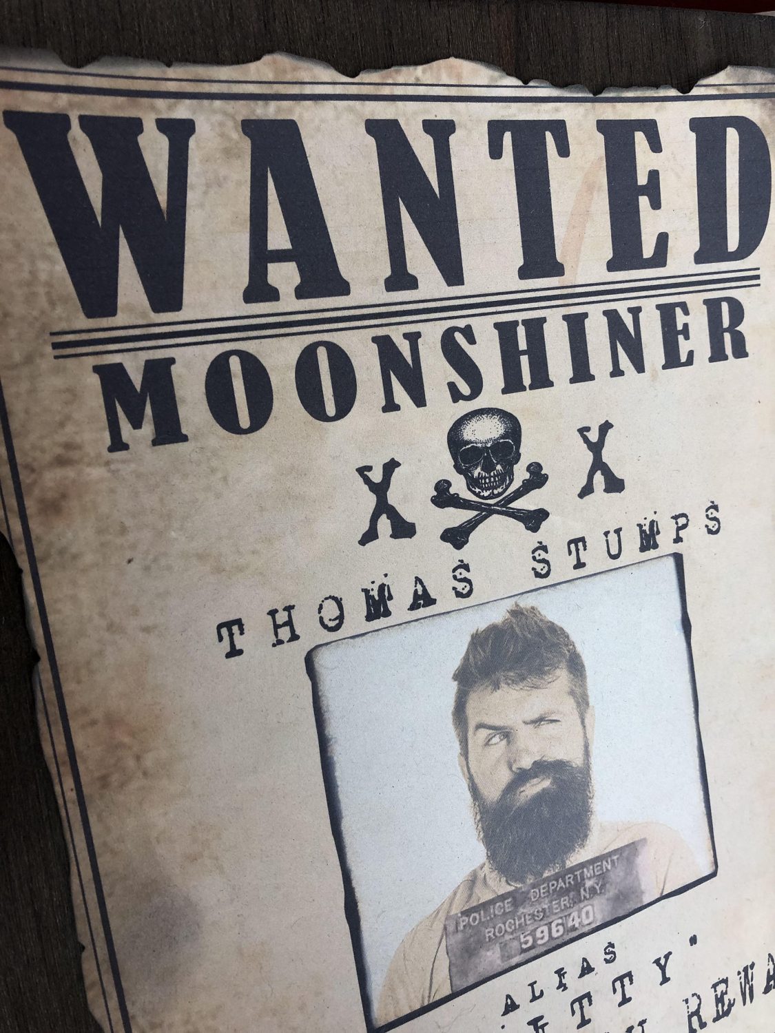 Moonshiner Wanted Sign