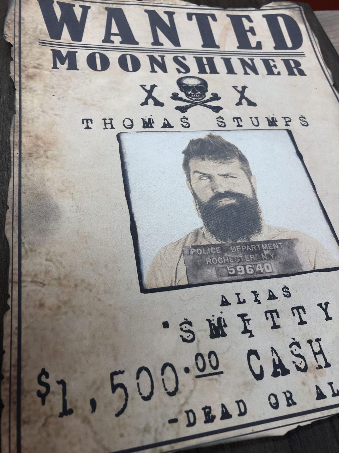 Moonshiner Wanted Sign