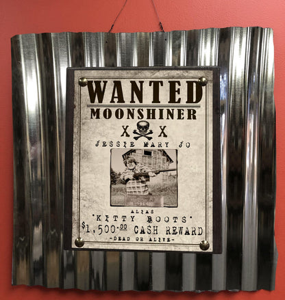 Moonshiner Lady Wanted Sign