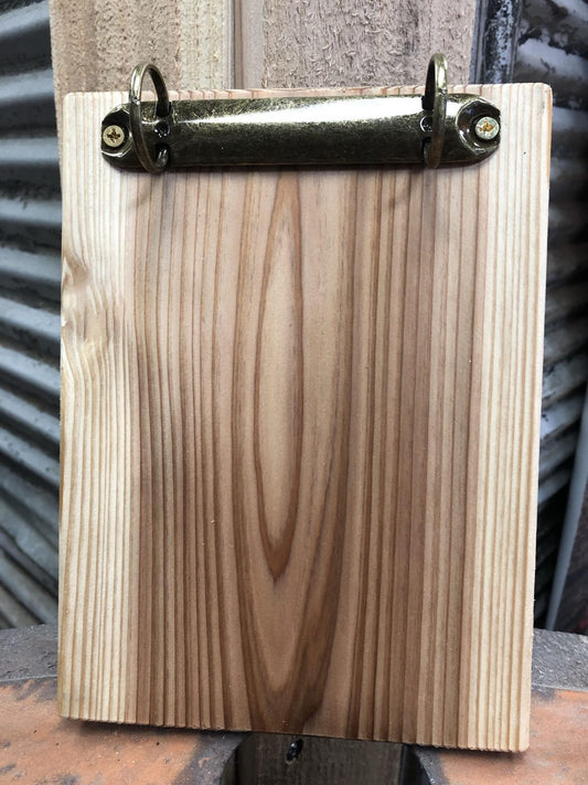 Natural Wood Clipboard with Two Ring Binder Clip