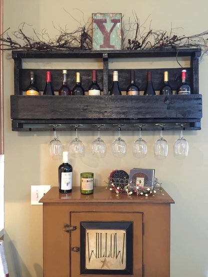 Pallet Wine Rack with Top Shelf