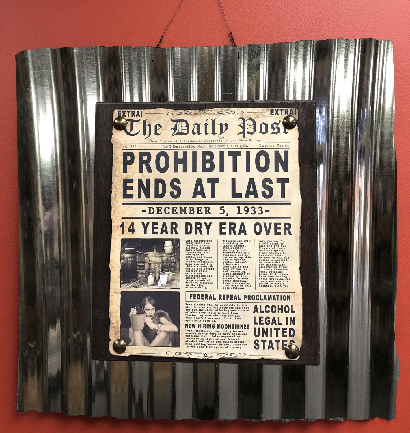 Prohibition Era Sign