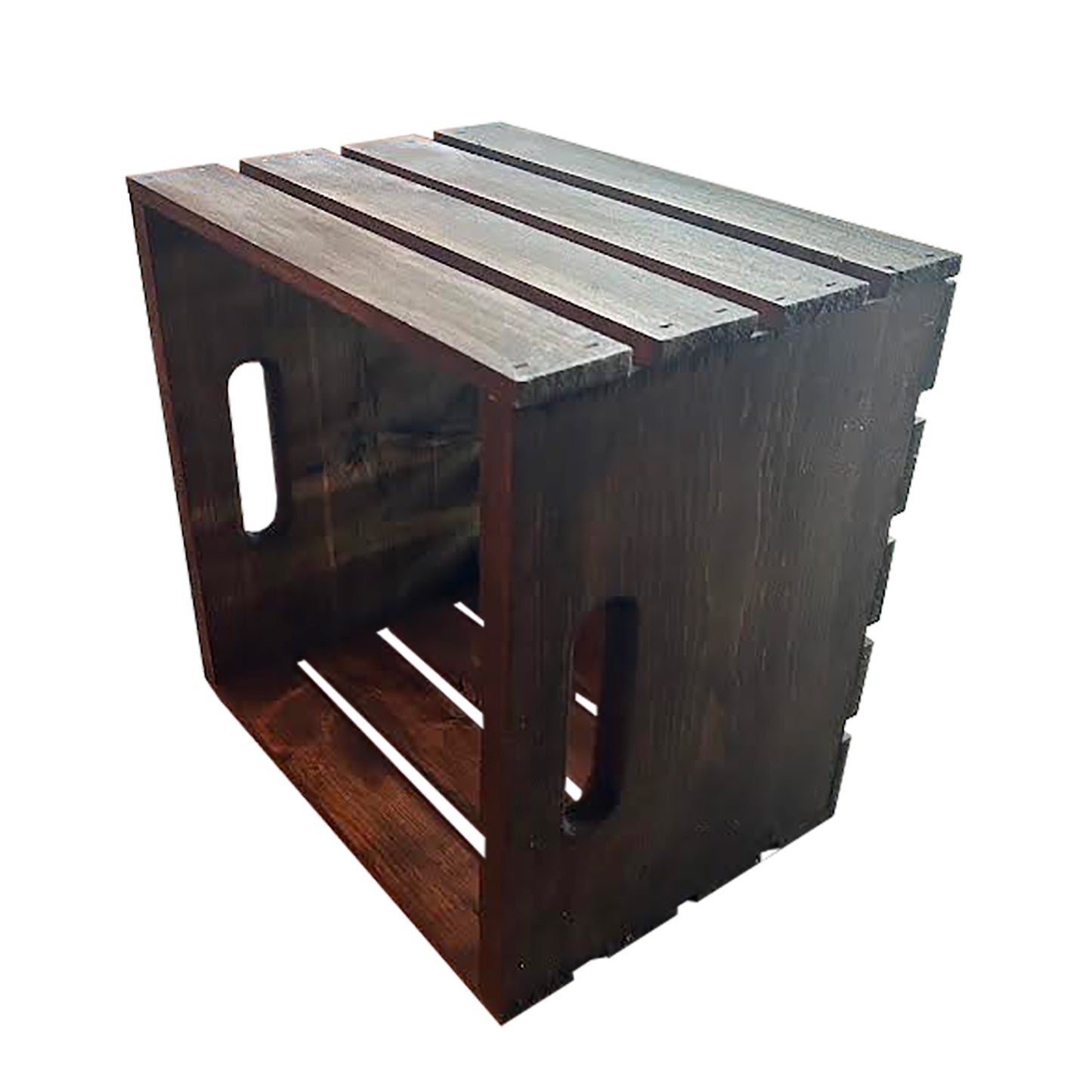 Dark Walnut Square Wooden Crate