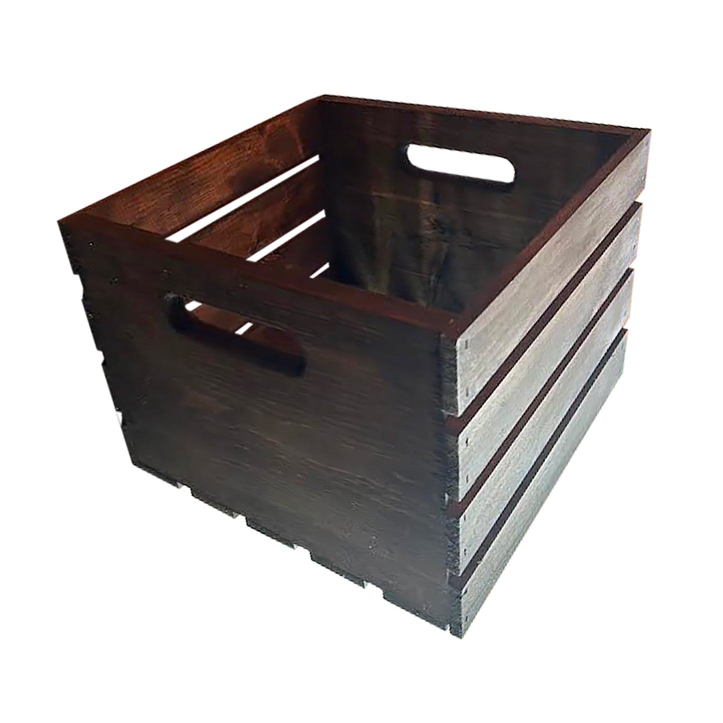 Dark Walnut Square Wooden Crate