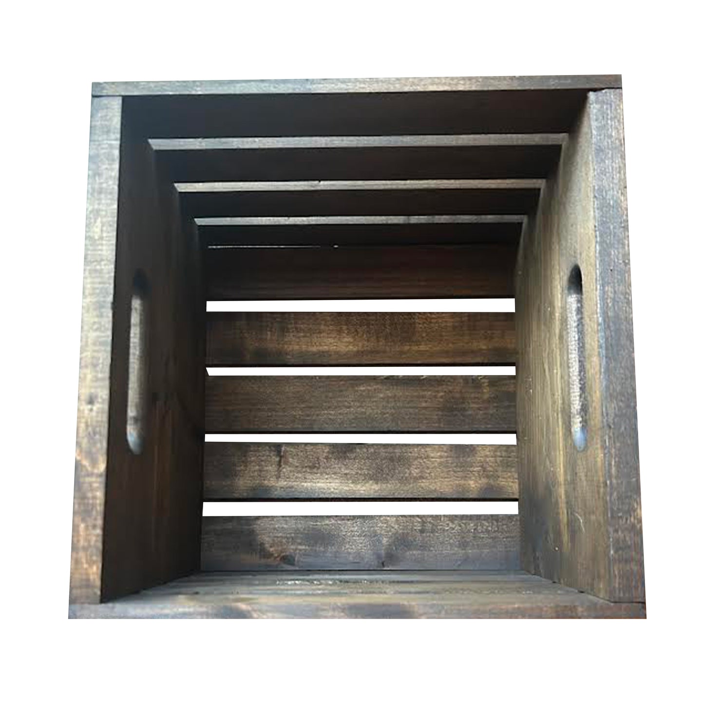 Dark Walnut Square Wooden Crate