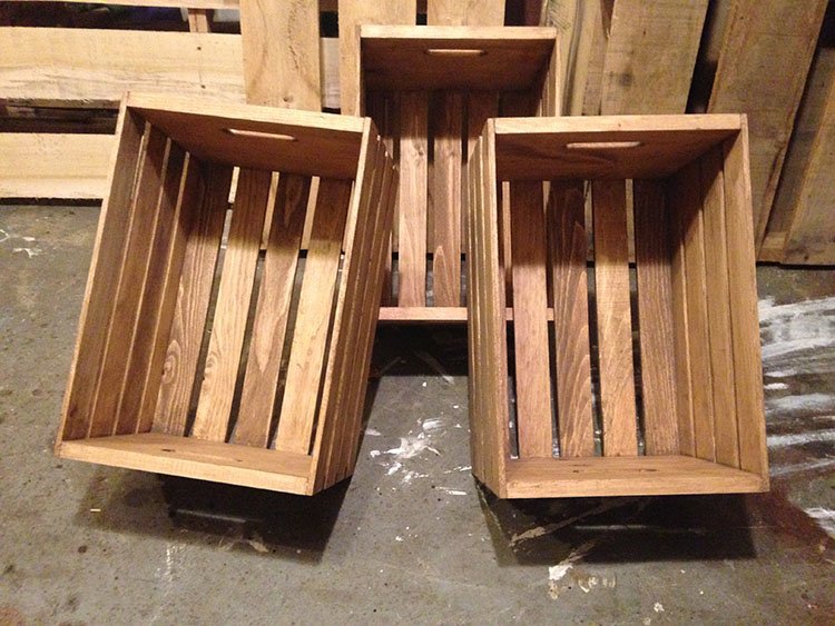 3 Pack Rustic Wooden Crates