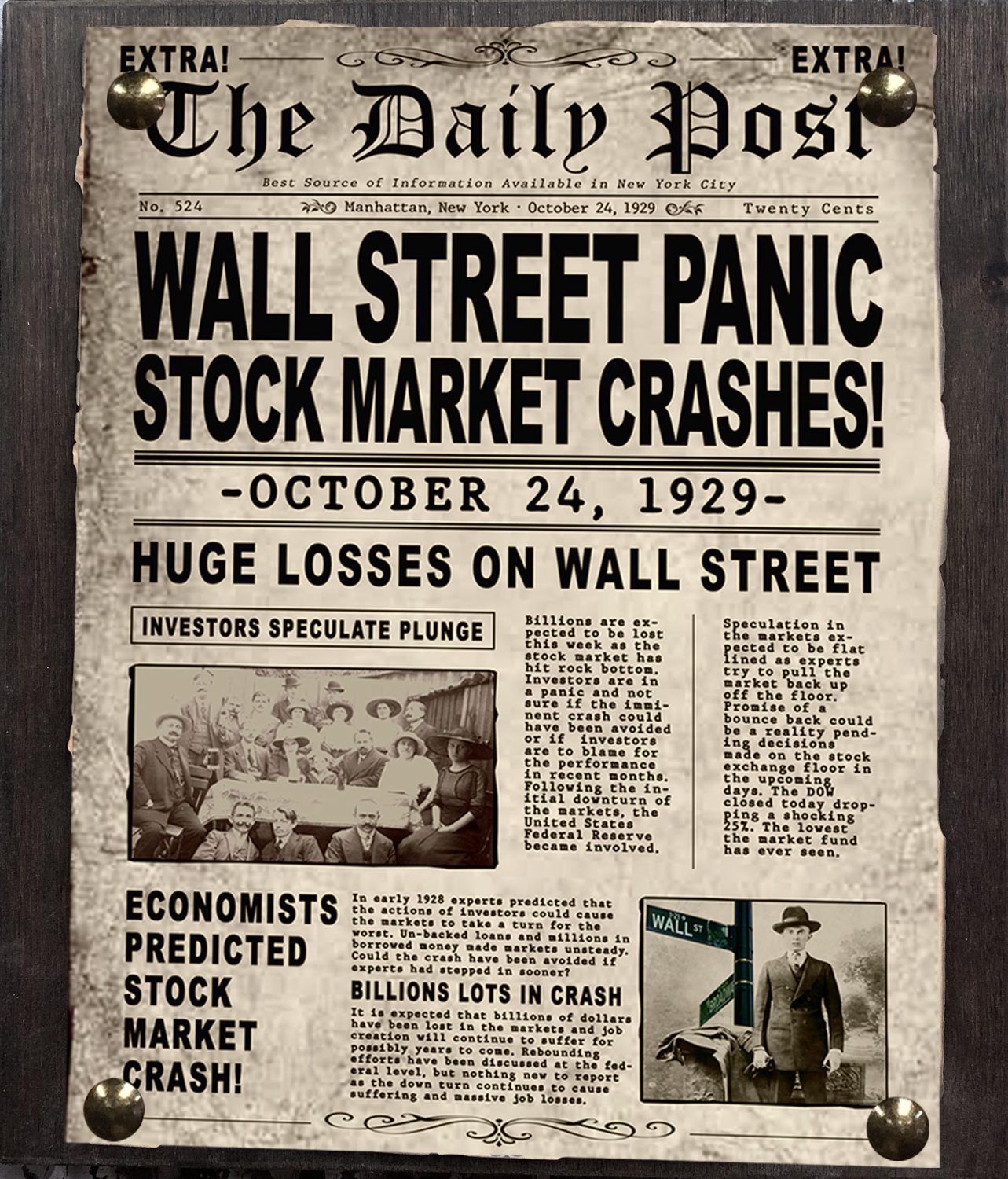 Stock Market Crash Sign